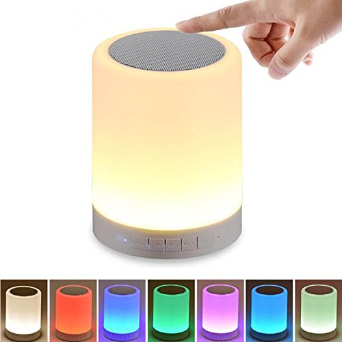 Lampe de nuit veilleuse led lumière d'ambiance et enceinte bluetooth musique avec haut-parleur stéréo microphone(taper doucement peut changer de couleur) (lamp & enceinte) 6192763427393 COOSA