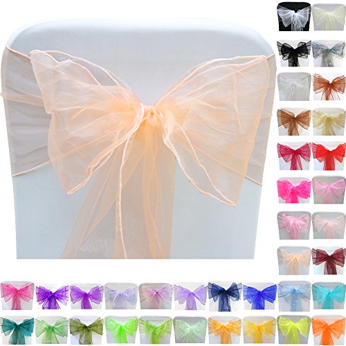 TtS 100pcs Organza Nœud Chaise Organza écharpe ...