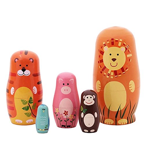 Ohyou 5pcs bois nesting dolls fait main matryoshka animal matriochka code EAN 6239460230762 
