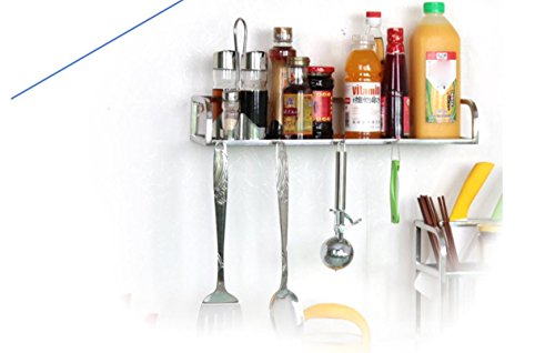 YUXIA gyx bord en carrée en acier inoxydable de cuisine simple couche rack-bathroom de rangement mural à double usage 50cm 6244564450176 (6244564450176)
