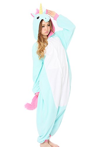 DATO Dato Adulte Pyjama Kigurumi Unisexe Animal Onesie Pajamas Cosplay Deguisement Costume (Bleu Licorne) 6285602130551 (6285602130551)
