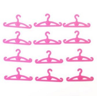 pinkfee Cintre pour poupées, rose style coeur, 12
