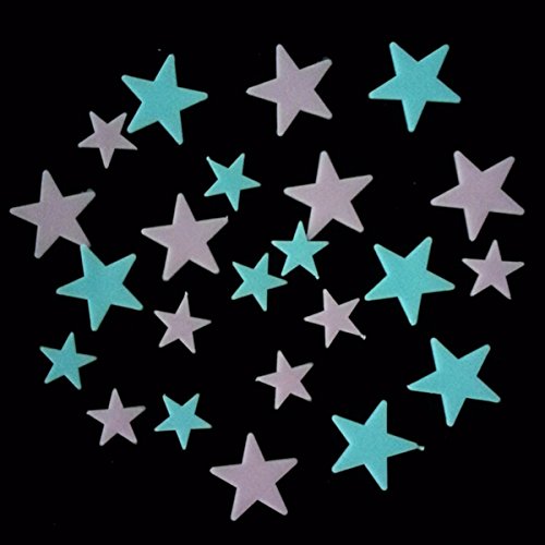 24pcs étoiles liée wall stickers coloré fluores...