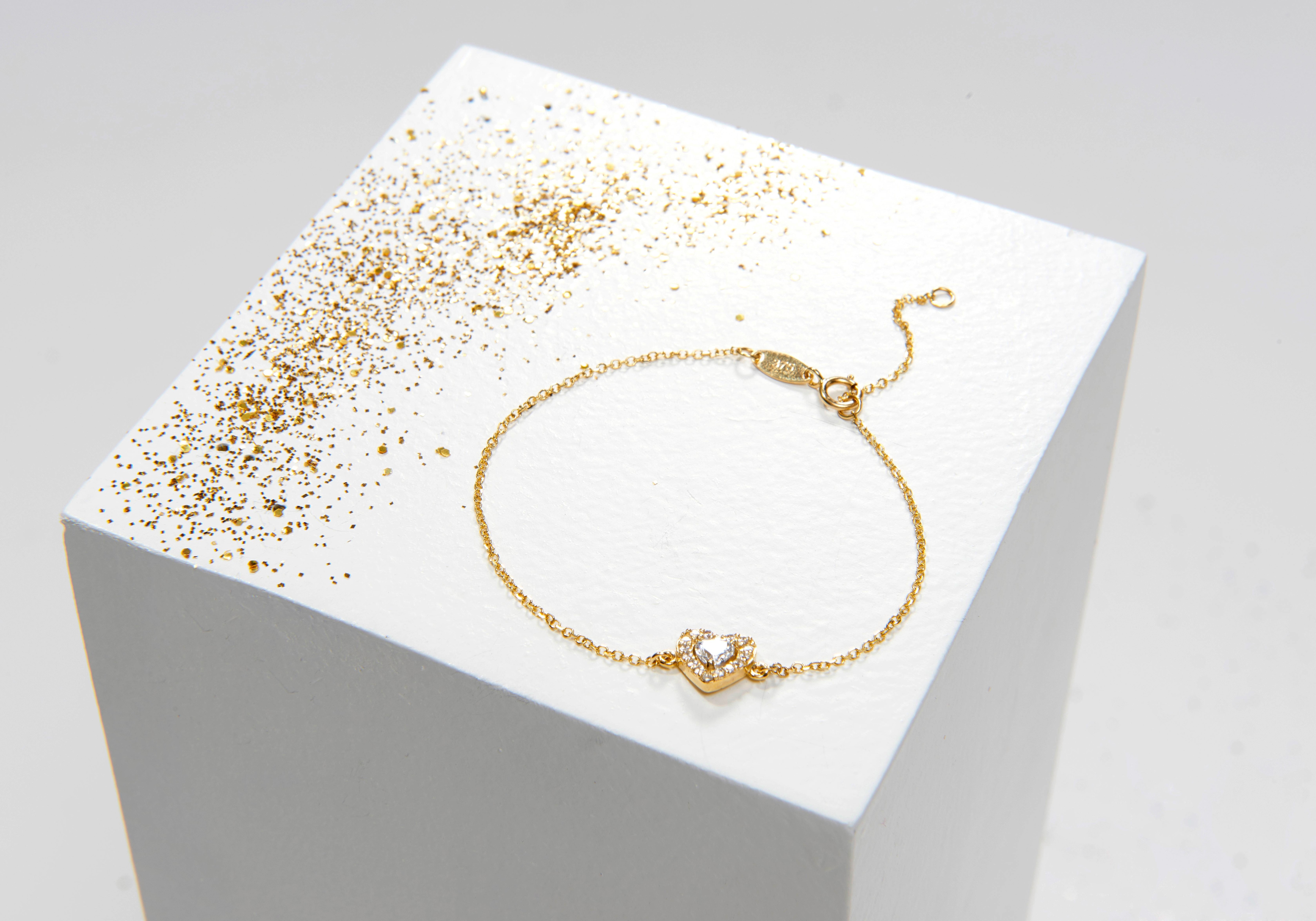 _ Bracelet or jaune 375 milliemeset oxydes de zirconium code EAN 6316029768180 