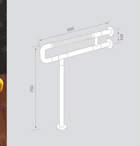 Poignée de sécurité inox salle de bain sans obs...