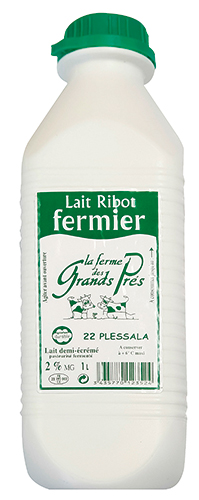  LAIT RIBOT FERMIER DEMI-ÉCRÉMÉ PASTEURISÉ code EAN 6390084 