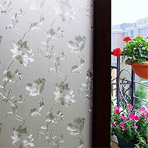 3d fleur givré film de verre dépoli film autoco...