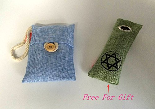 oripo bag-nature Déodorisant Purificateur d'air Anthracite en bambou naturel, Désodorisant, économique Charbon actif Purificateur d'air pour maison, cuisine, voiture et, réfrigérateur, odeur Eliminator, l'humidité Absorbeur. Couleur aléatoire. 100 g/sac (buy 1 Get 1 Free). 6430796323221 Oripo