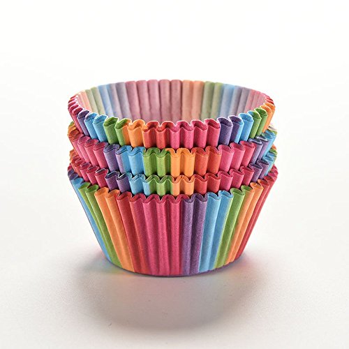 dealglad® Lot de 100 Couleur arc-en-ciel Cupcak...
