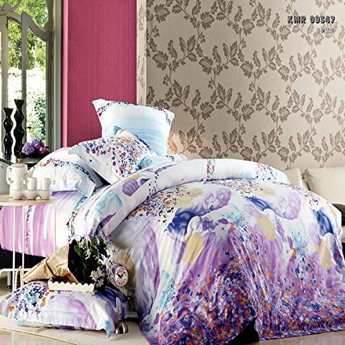 Lit de satin mariage 3d premium jacquard fils t...