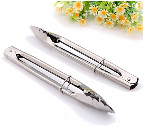 Vale [2 PCS] Vale® multifonctions en acier inoxydable Pince barbecue Tongs alimentaire de printemps aux légumes clip Clamp Gâteau Tongs Barbecue Grill BBQ clip alimentaire Pain clip légumes clip code EAN 6456741447293 