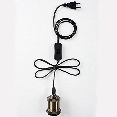 Vintage lampe suspendue support douille en cuiv...