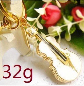 Cle USB fun originale Cle USB new 32 GO Originale Design Rigolote Fantaisie Insolite violon doré musique code EAN 6489011479434 
