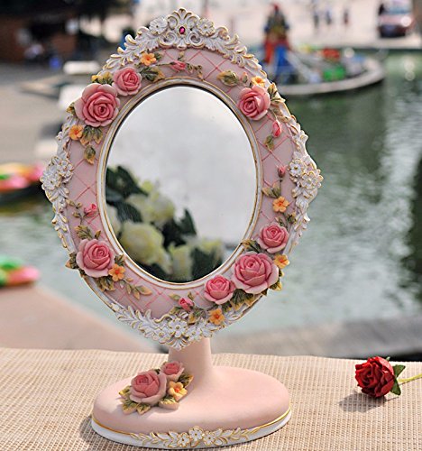 Miroir Vintage Baroque Miroir New Baroque Design Sur Pied Vintage Retro Decoratif Glace Femme Maquillage Fleurs blanc code EAN 6489011488979 