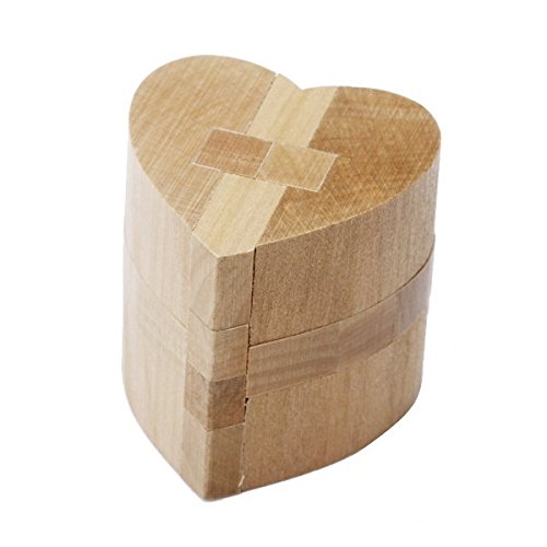 Luban Kongming Serrure en Bois Forme Coeur Joue...