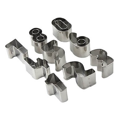 Ey-slimming-Kuchenformen Acier inoxydable 10 chiffres geformte Emporte-Pièces gesetzt Moule à gâteau, nouveau modèle. 6510014933057 (6510014933057)