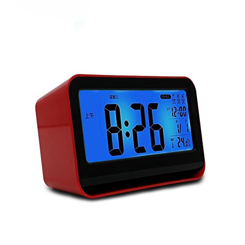 Trois groupes de chevet réveil led lumineux étu...