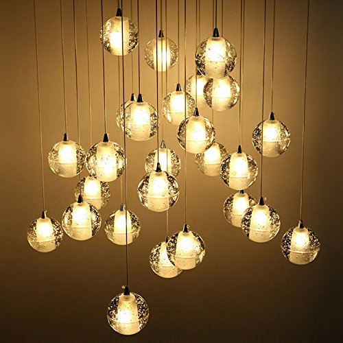 Lustre boule de cristal cristal de pluie de météore , il y a des bulles ,3W Blanc Chaud 6525925439116 LONG