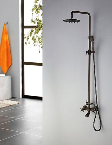 BBSLT Robinet de douche - antique - douche pluie / douchette inclue - laiton (laiton antique) code EAN 6569562957893 