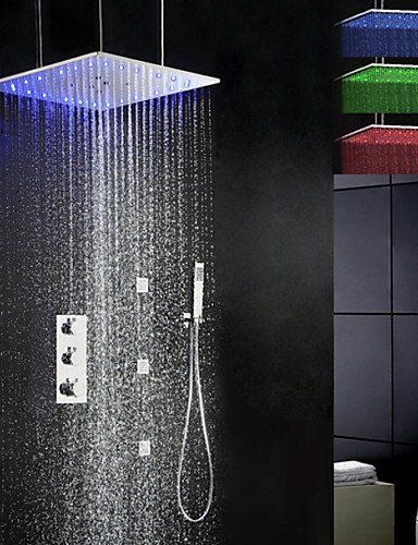 Robinet de douche - contemporain - led / thermo...