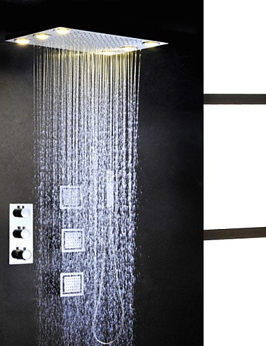 Robinet de douche - contemporain - led / thermo...