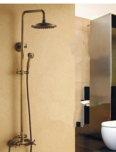 BBSLT Robinet de douche - antique - douche pluie / douchette inclue - laiton ( laiton antique ) code EAN 6569562958951 