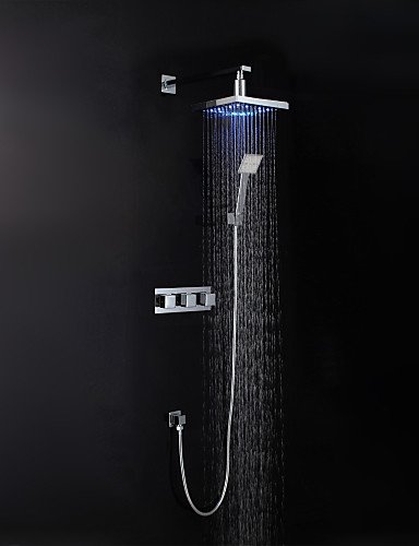 Contemporary chrome led wall mount set de douch...