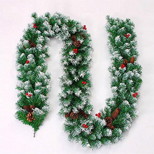 G&M 2,7 m 270cm rotin Noël bâton blanc cônes de...