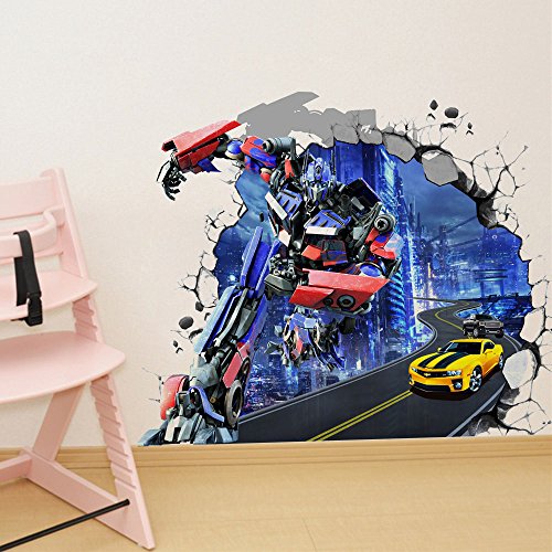 Enfants chambre murale transformers Optimus 3D chambre pépinière stickers muraux , 55cmx70cm 6592564541739 QTHMD