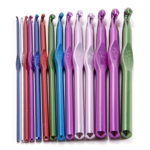 surepromise 14pcs aiguille crochet 2-10mm aluminium L 16cm multicolore tricot laine code EAN 6609764642149 