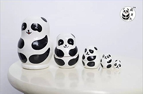 Jeu d'imbrication russe en bois de 5pcs poupées...