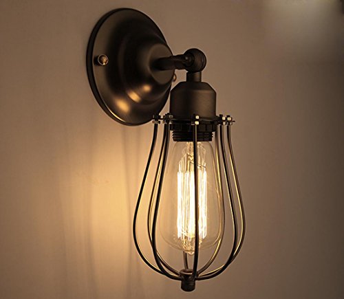 Coin salon chambre lampe de chevet fer cage murale