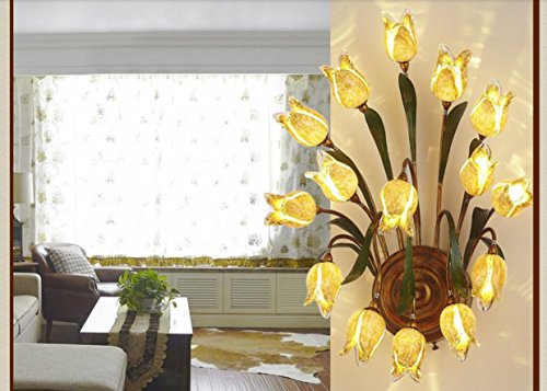 Miroir de jardin fleuri salon créatif lampe che...