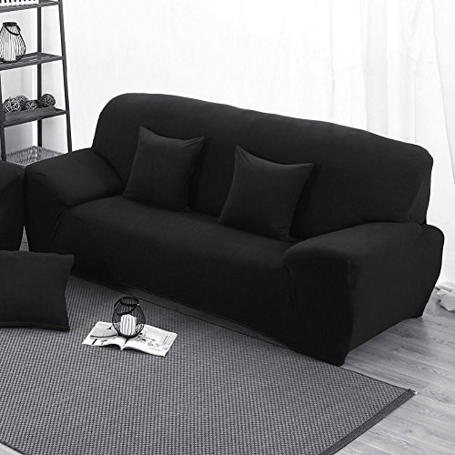 Housse de canapé Housse stretch Tissu élastique Canapé Housse, noir, 2 seater:145-185cm 6766300586937 skyblue-uk