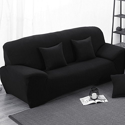 Housse de canapé Housse stretch Tissu élastique Canapé Housse, noir, 3 seater:190-230cm 6766300586968 skyblue-uk