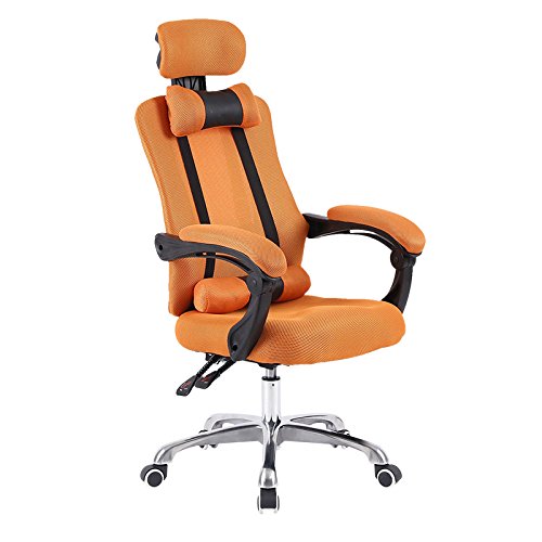 Fauteuil chaise d'ordinateur Accueil Chaise de bureau siège fauteuil pivotant, Orange, embout en acier 6814329452556 LONG