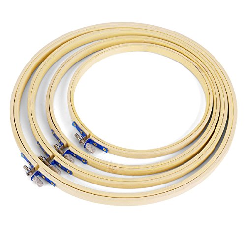 4 point de croix bague ronde en bambou naturel ...