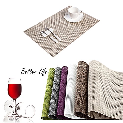 HaMeng hameng Sets de table Isolation en PVC antidérapant tissage Sets de table, sets de table lavable en machine Sets de table adiabatique?? [Classe énergétique A + + +] code EAN 6829130903906 