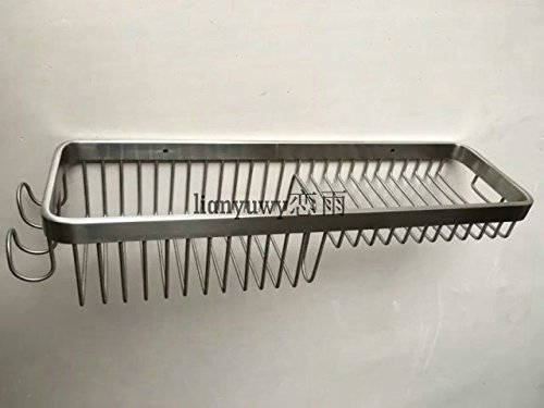 Rectangulaire salle de bain unique étagère murale inox brossé grilles d'accrocher le panier (400 * 120 * 80 MM)-YUXIN 6853854330083 YU & XIN-accessoires salle de bain