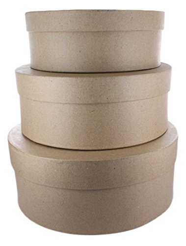 3 Boites en Carton à Décorer Diam 20 à 24,5 cm