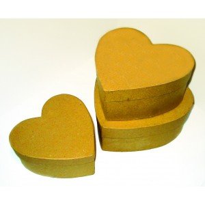 3 boites coeurs en carton à encastrer de 20 à 2...