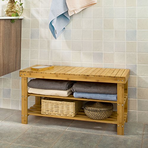 Fsr02-l-n étagère à chaussures en bambou, range...