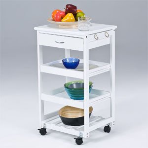 SoBuy® FKW01-W Kitchen Trolley Desserte à roulettes, Meuble rangement cuisine roulant (Blanc en Bois 42x37x75cm) 6900021332811 SoBuy® - Dessertes
