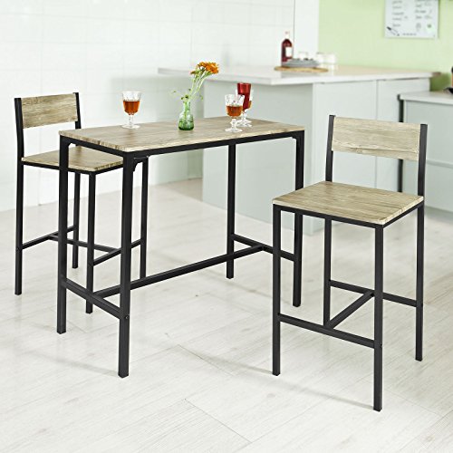 Ogt03 ensemble table de bar + 2 chaises, set de...
