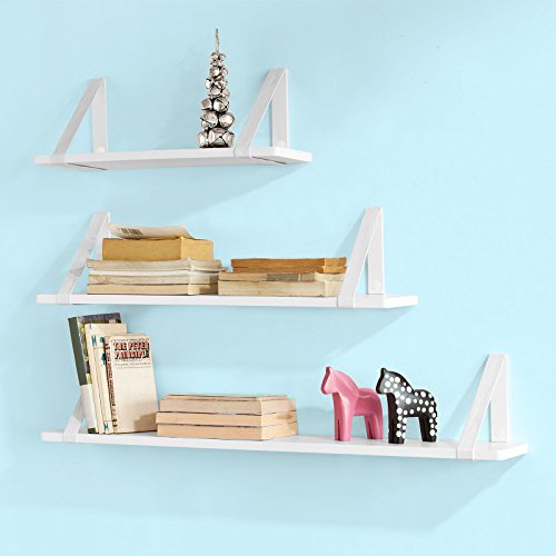 Frg29-w lot de 3 étagères murales -blanc