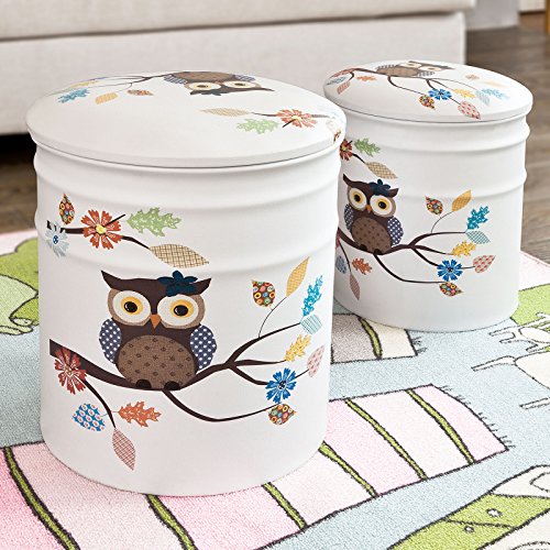 Fss63 lot de 2 poufs coffres de rangement repos...
