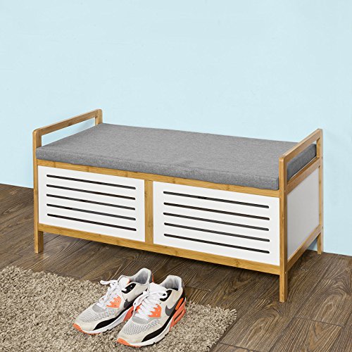 SoBuy® - Meubles à chaussuress SoBuy® FSR28-WN Banc de Rangement à chaussures avec Coussin Assise rabattable Meuble d'Entrée confortable L95cmxH50cmxP40cm code EAN 6900021374033 