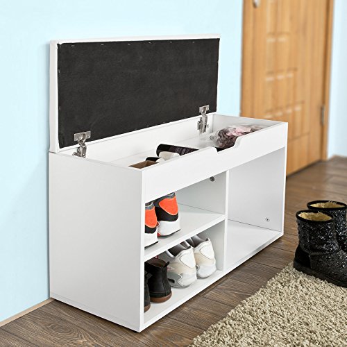 Fsr27-w banc commode à bottes chaussures avec c...