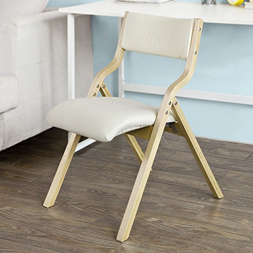 Fst40-w chaise pliante en bois avec assise remb...