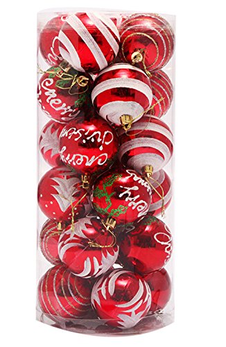 HENGSONG 24 Barils Peint Boules de Noël Noël Ar...